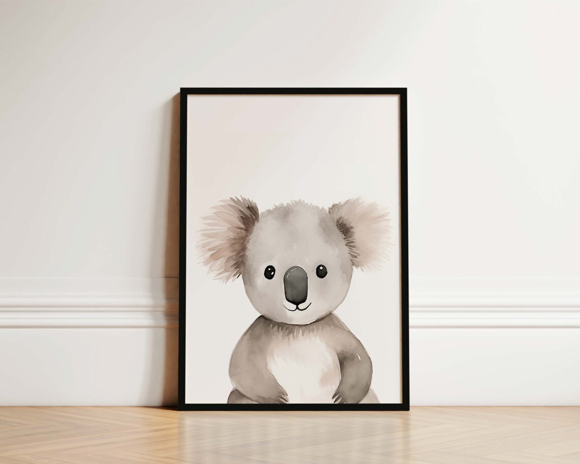 Sweet Baby Koala Watercolour Nursery Poster for a Baby Room Decor