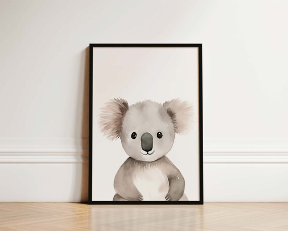Sweet Baby Koala Watercolour Nursery Poster for a Baby Room Decor
