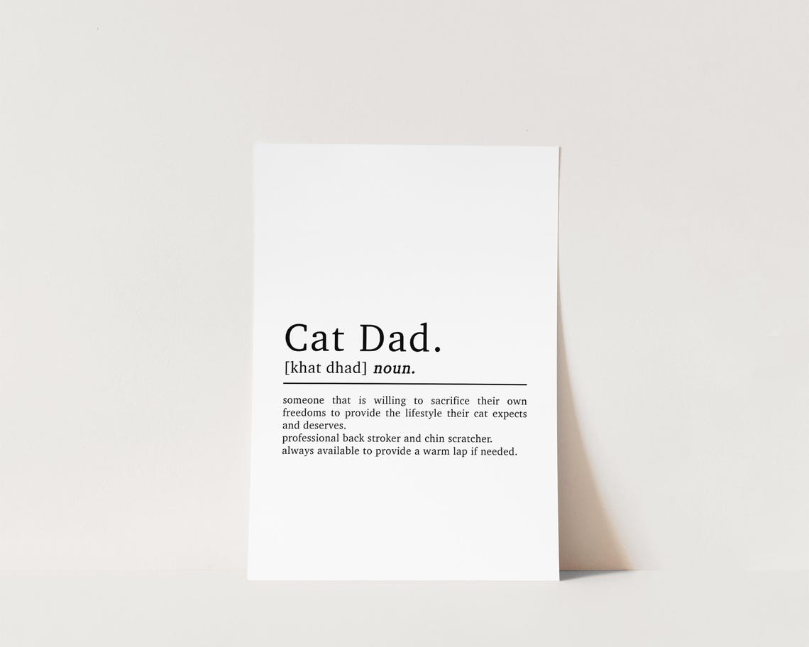 Cat Dad Definition Cat Wall Art Print, Gift for Him - Image 3