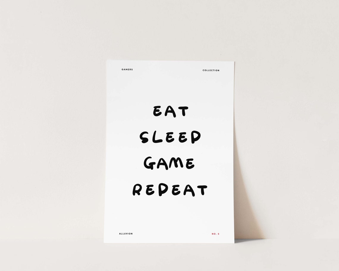 Kids Bedroom Gaming Prints Eat Sleep Game Gamer Wall Art Boys Bedroom Posters Boys Room Decor Teen Room Decor Gaming Gifts Bro - Image 2