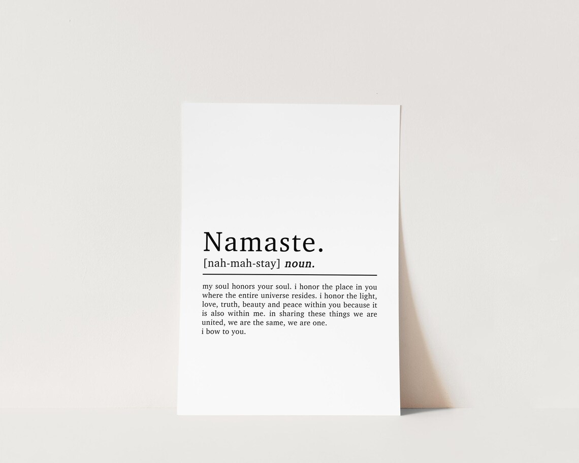 Namaste Definition Yoga Quote Art Print, Positive Mantra - Image 3