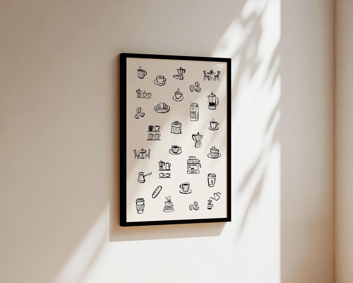 Retro Coffee Table Kitchen Art Print - Image 3