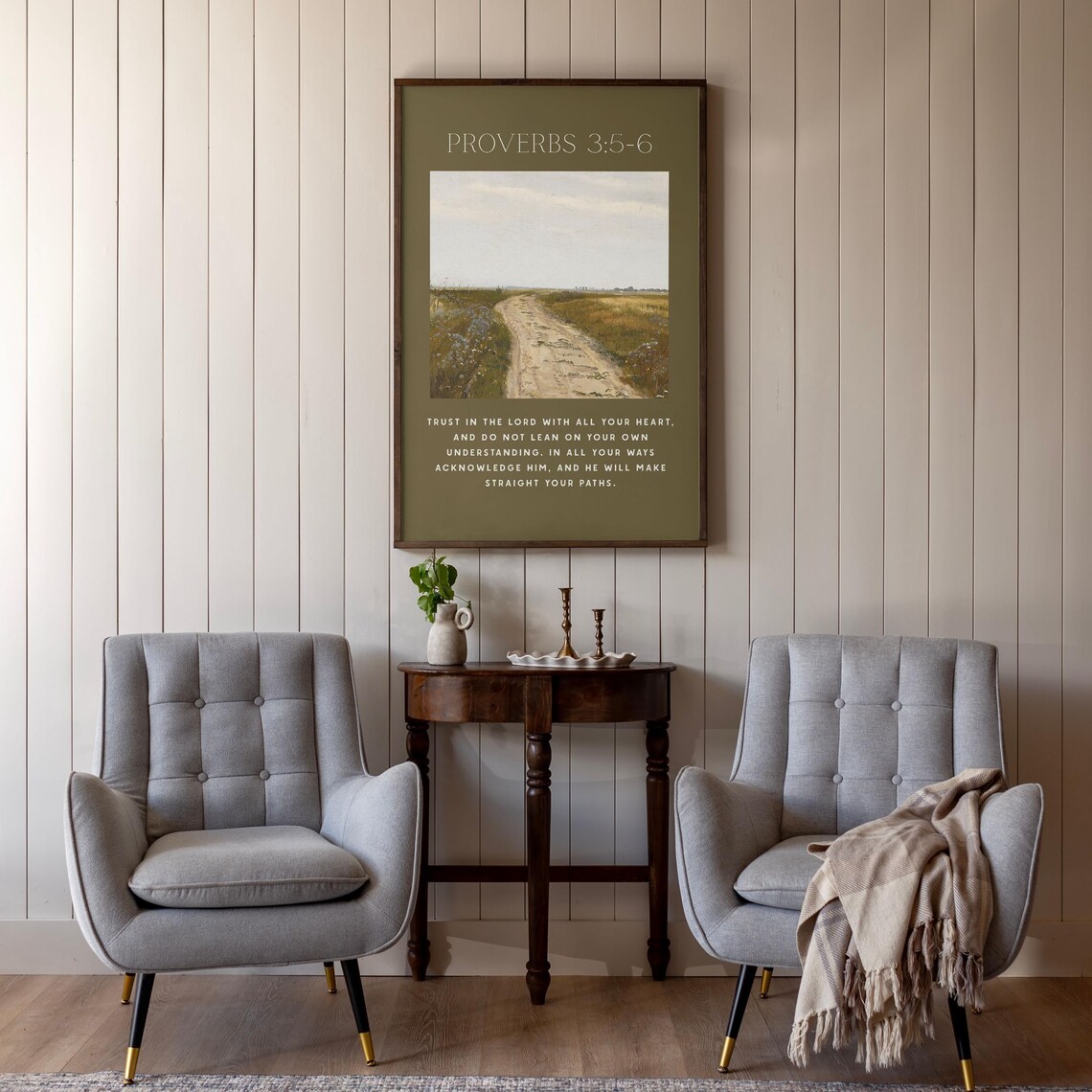 Proverbs 3 Scripture Art, Modern Christian Poster