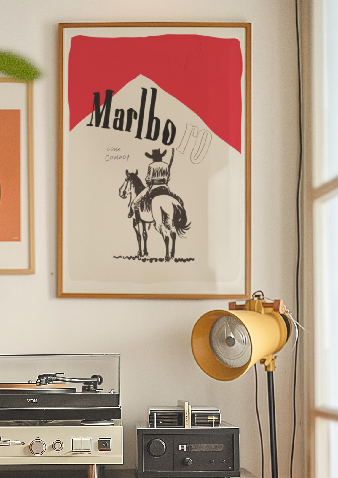 Marlboro Lone Cowboy Western Retro Rodeo Style Vintage Art Print - Image 3