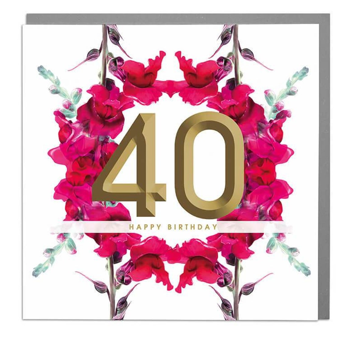 40th Happy Birthday Typography Wall Art