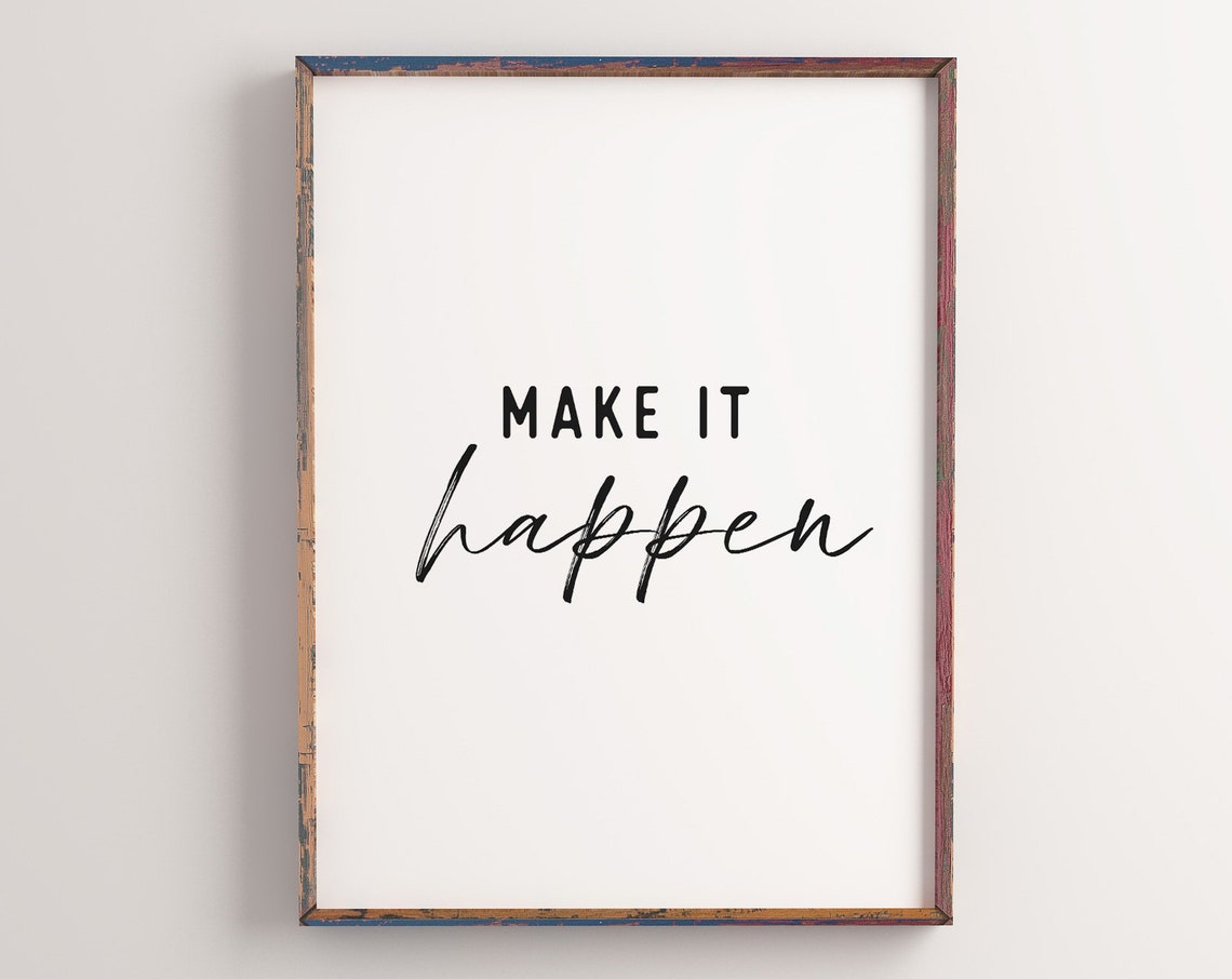 Printable Office Decor Make It Happen Wall Art Motivational Office Art Positive Sayings Print - Image 2