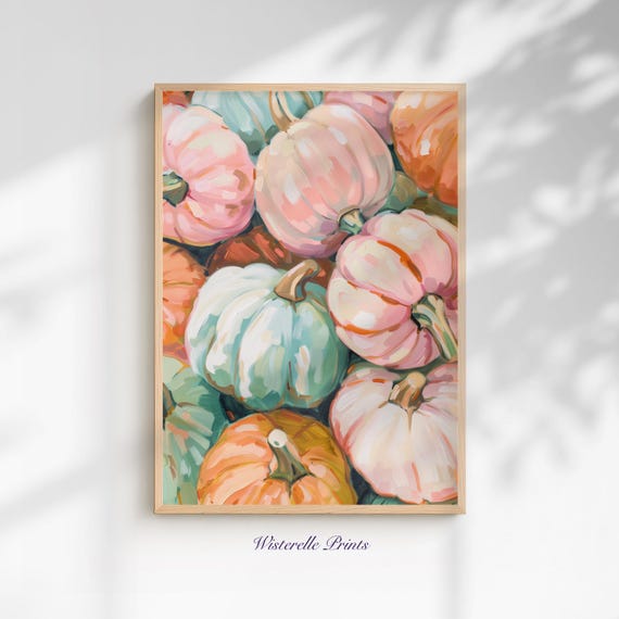 Pastel Halloween Pumpkin Poster Print