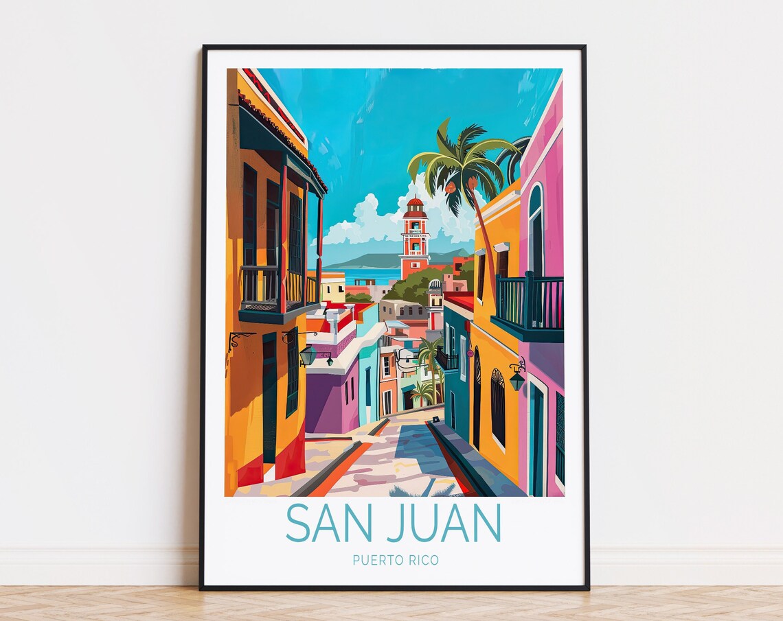 San Juan Puerto Rico Poster Puerto Rico City Print San Juan Travel Wall Art Home Decor Wedding Present Personalised Gifts
