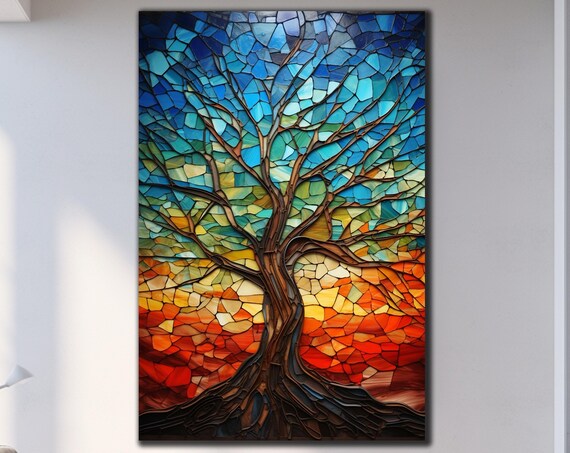 Life Of Tree Wall Art Tempered Glass Wall Art Stained Wall Print Glass Printing Large Wall Art Wall Hangings Tree Of Life Glass Wall Art
