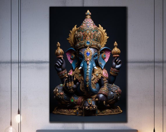Tempered Glass Wall Art Ganesh Wall Art Panoramic Wall Art Abstract Wall Decor Housewarming Gifts Home Decor Gifts For Her Hindu Wall Decor