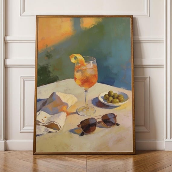 Minimalist Spritz Poster Vintage Summer Cocktail Drinks Print