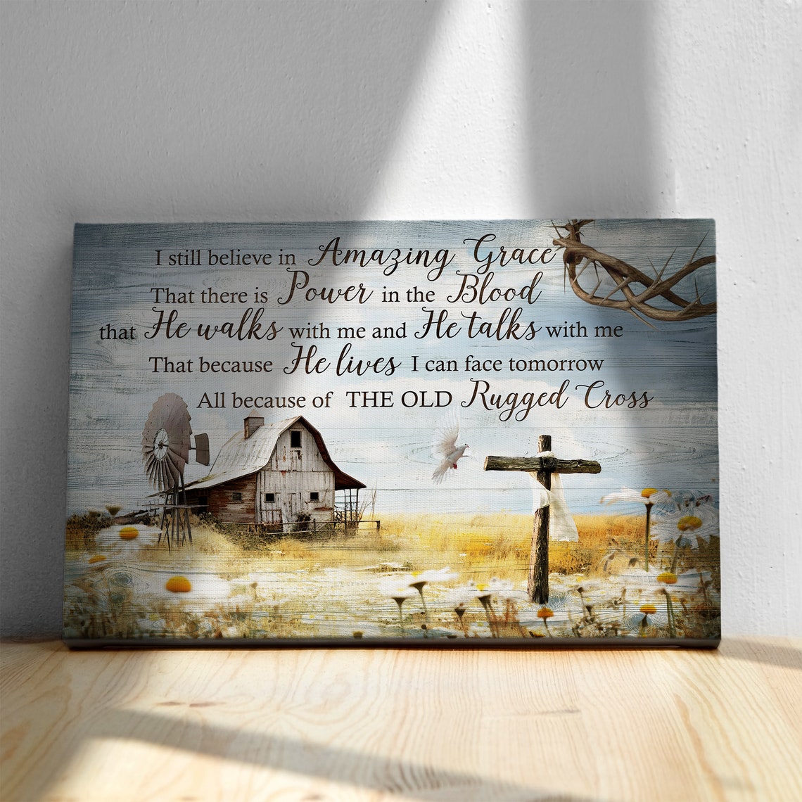 I Still Believe In Amazing Grace Rustic Barn Rugged Cross Poster - Image 2