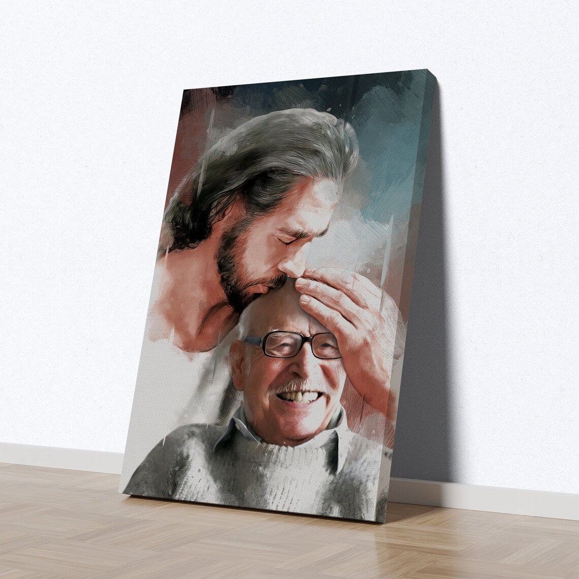 Personalized Safe in Jesus's Arms, Jesus Memorial Art Print - Image 6