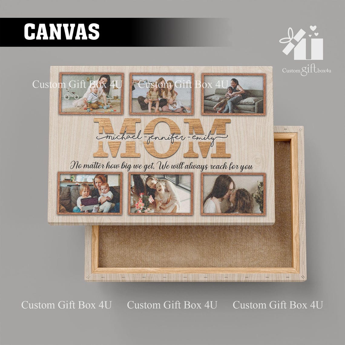 Personalized Mom Photo Collage No Matter How Big We Get Custom Mothers Day Gift Sentimental Gift Mommy Birthday Gift From Daughter Son - Image 4