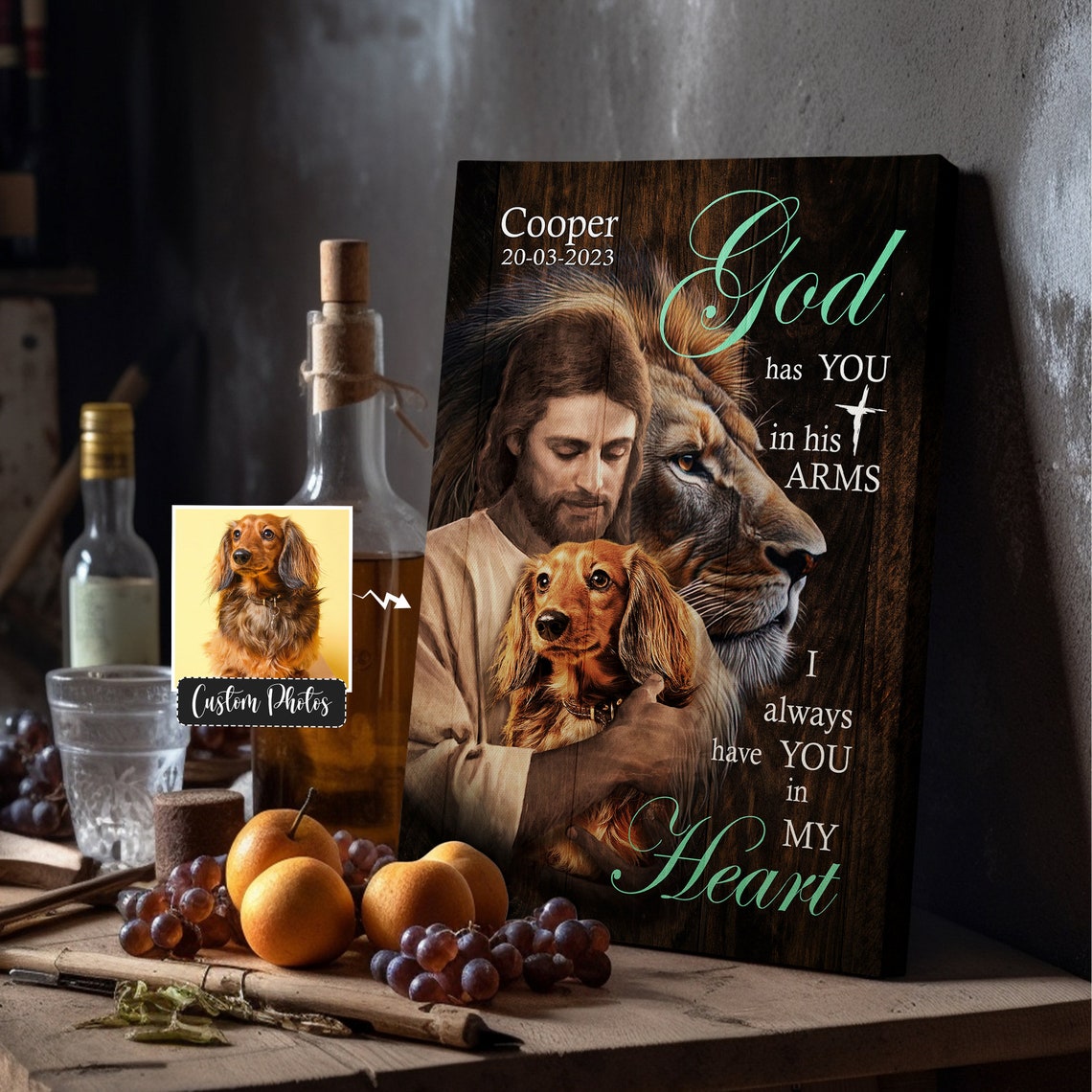 Personalized Your Dog Safe In The Arms Of God Jesus Holding Dog God And Dog Christ And Dogs Christian Art Loss Of Dog Art