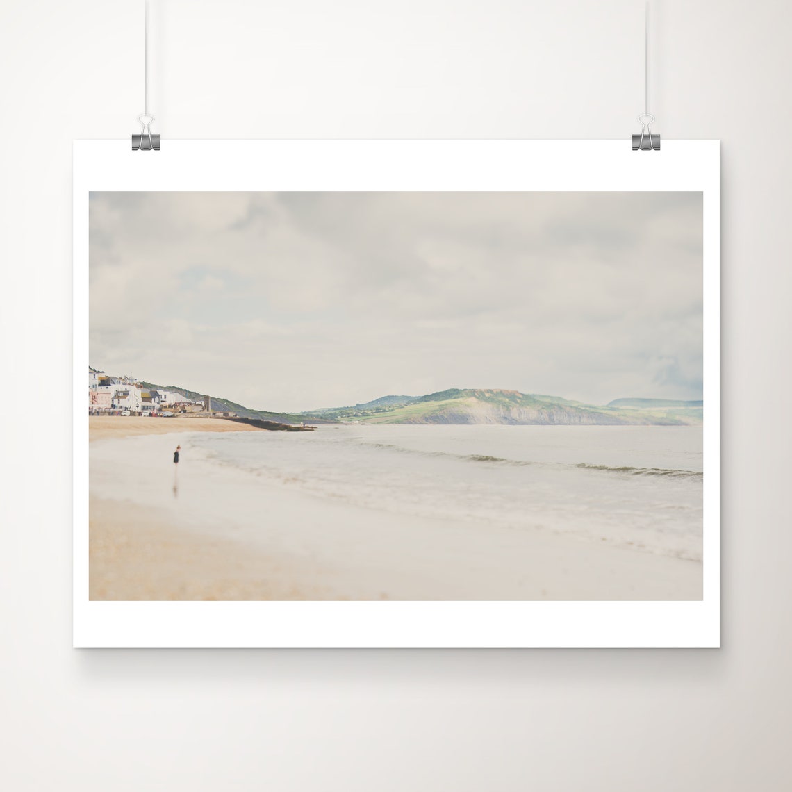 Lyme Regis Beach Dorset Jurassic Coast Calm Ocean Photo Poster