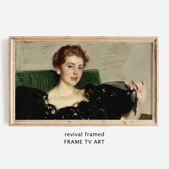 Vintage Fashion Frame Tv Art Neutral Tv Art Vintage Oil Painting Antique Portrait Woman Frame Tv Art Large Art