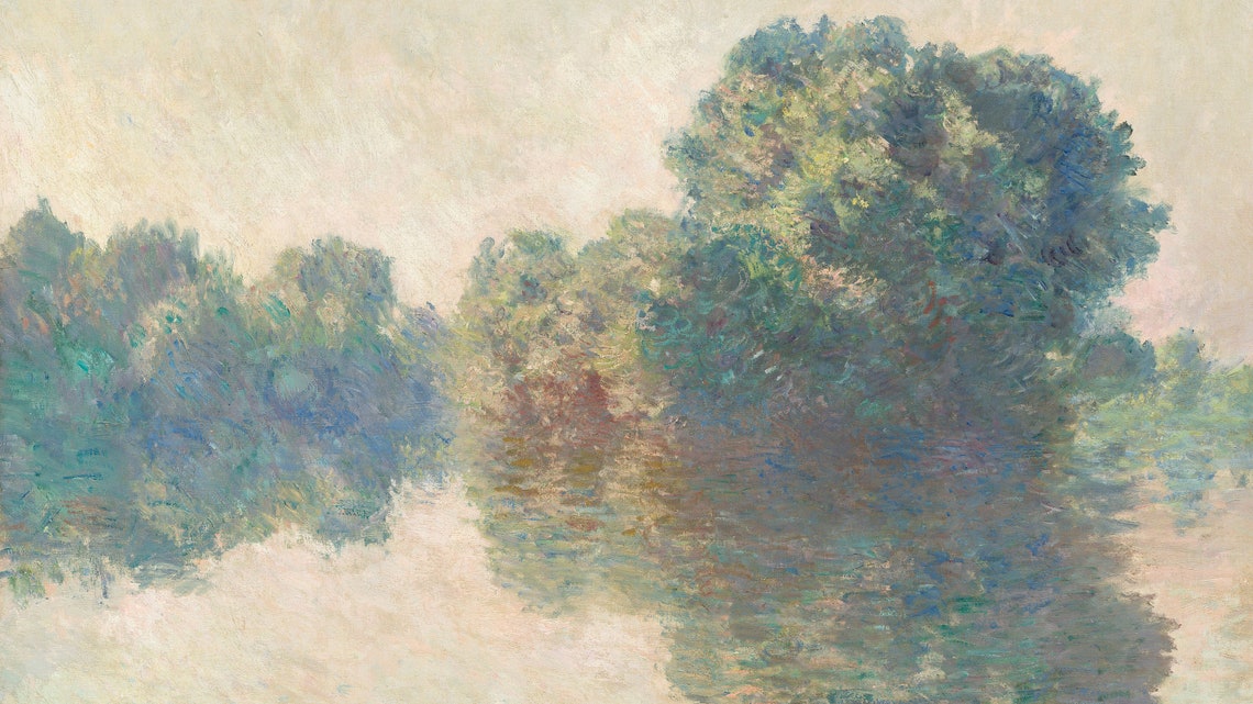 Claude Monet Spring River Trees Soft Impressionist Landscape Poster - Image 2