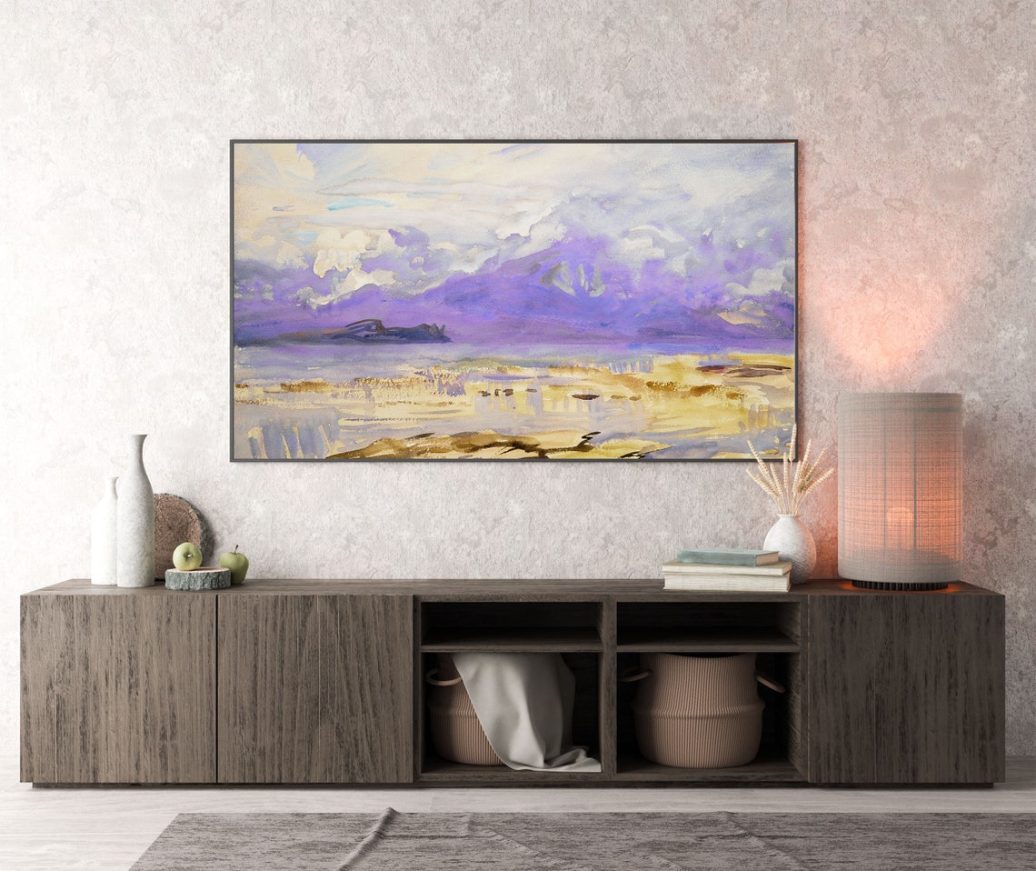 Mondrian Blue and Gold Seascape View of Domburg Modern Poster - Image 2