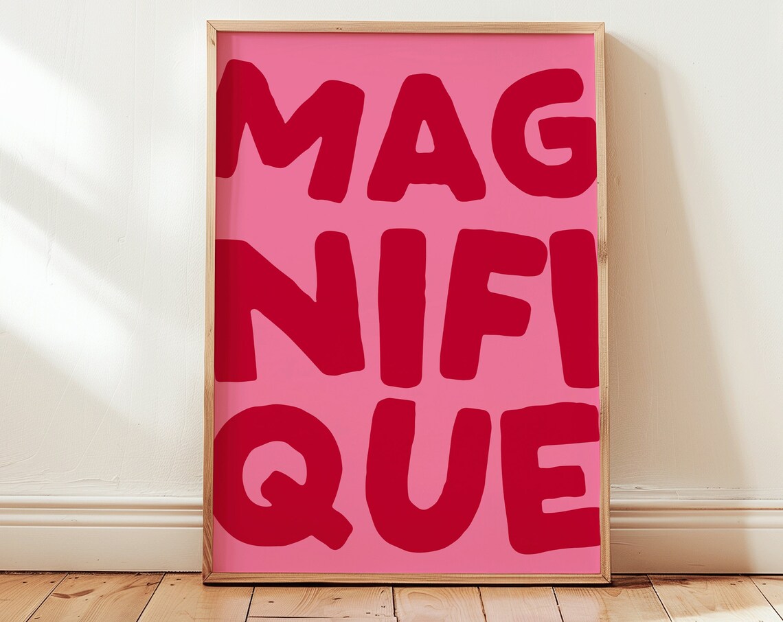 Magnifique Preppy Pink And Red Art Print