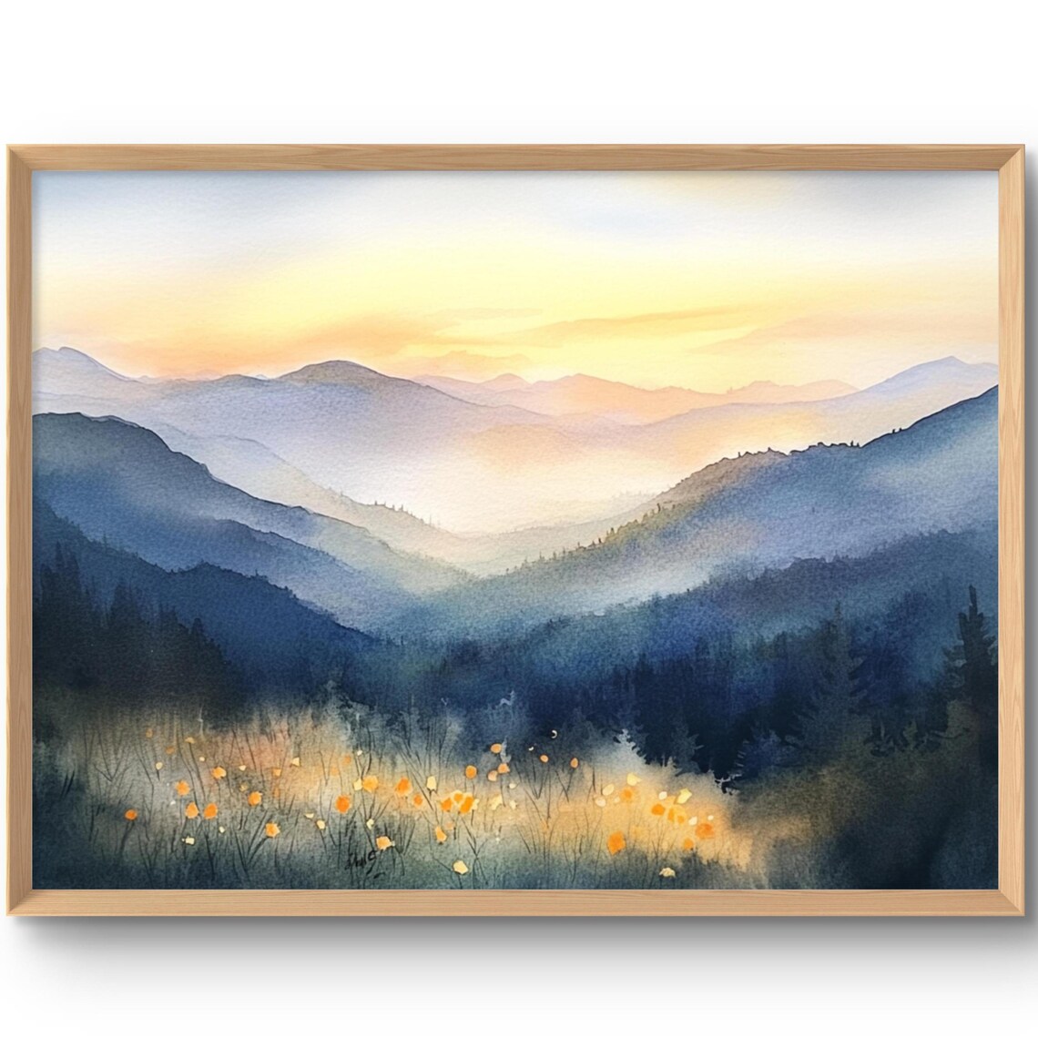 Smoky Mountains Appalachian Sunrise Landscape Art Print