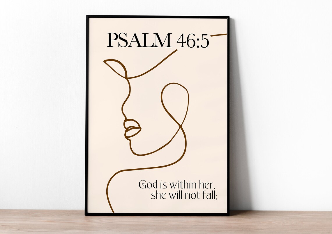 Psalm 465 Bible Verse Modern Minimalist Wall Art Print Christian Posters Version
