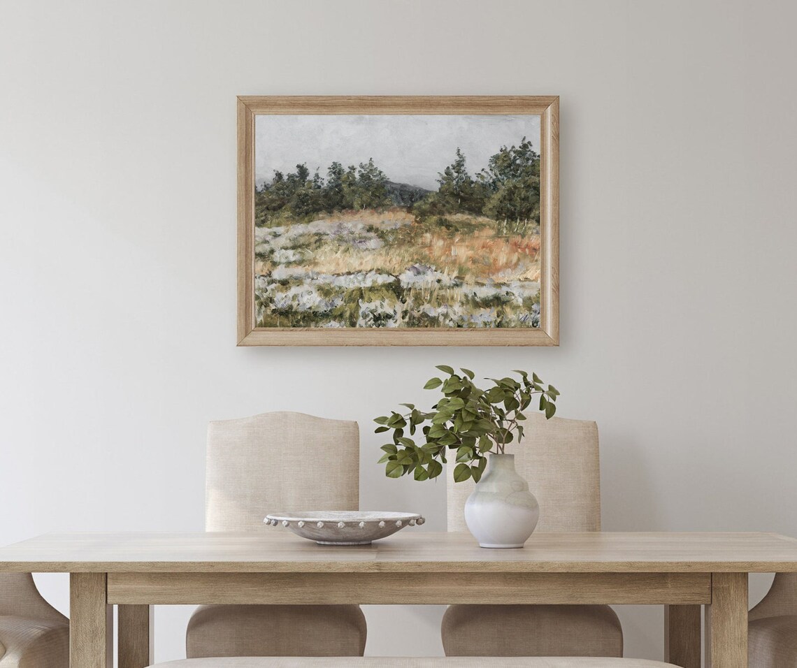 Field of Heather Vintage Nature Landscape Art Print - Image 2
