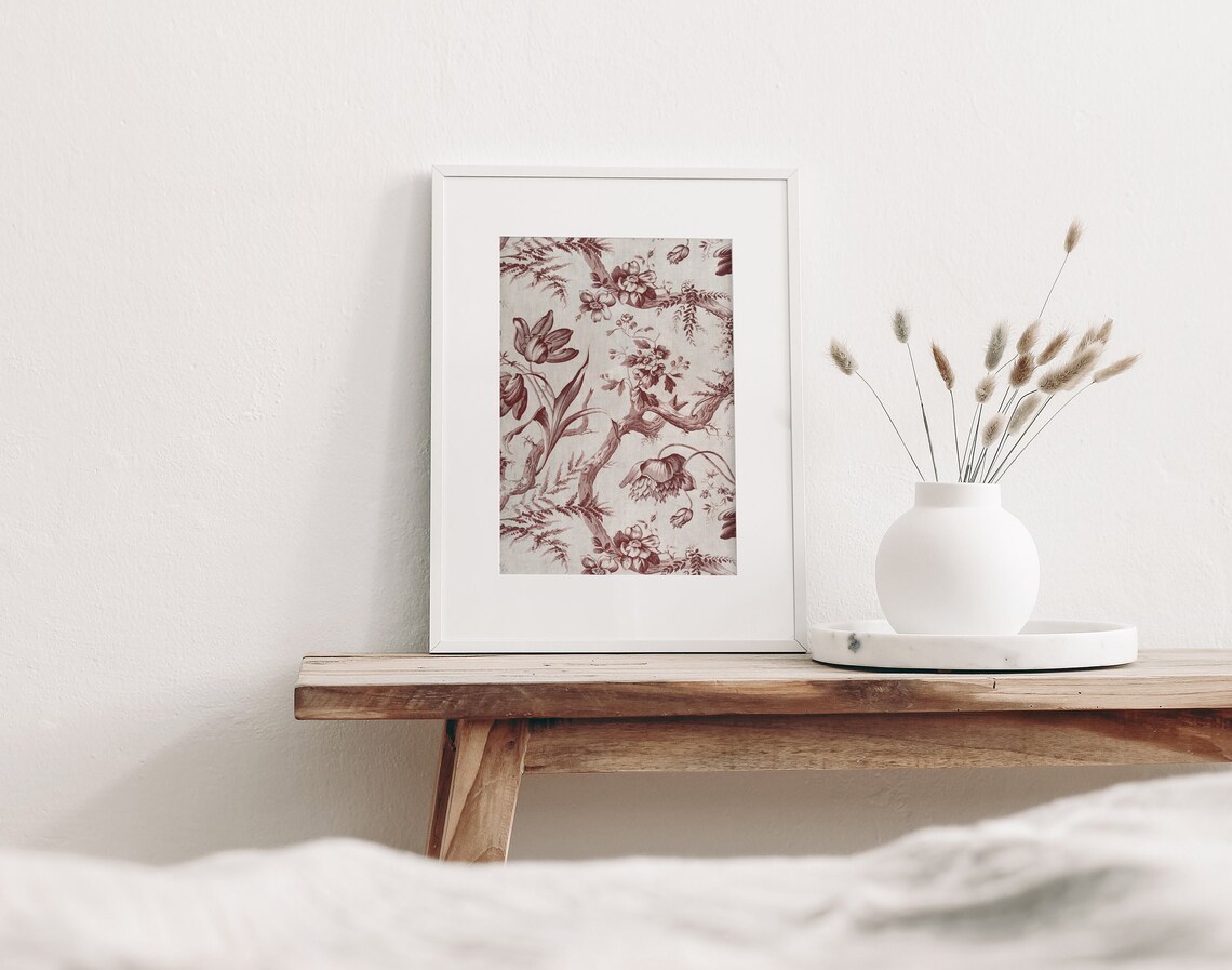 Botanical Textile Vintage Floral Branches Poster - Image 3