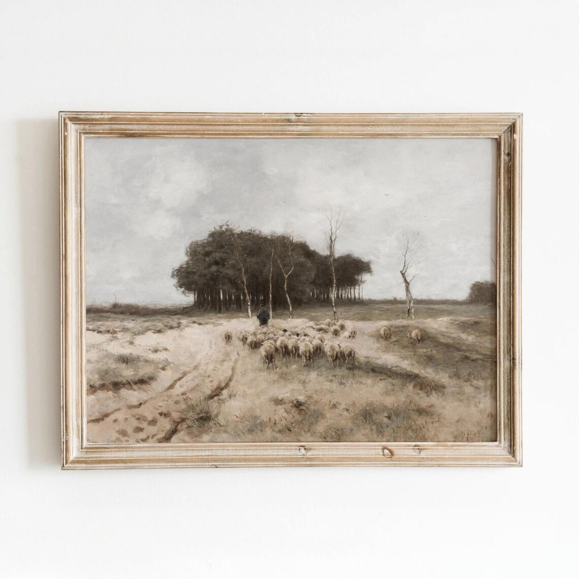 Sheep On The Heath Vintage Farmhouse Art Print
