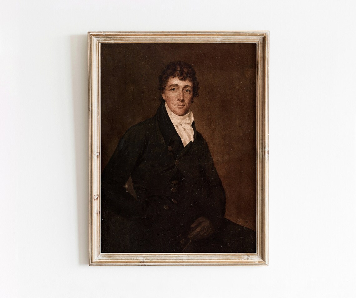 Dashing Man Vintage Portrait Art Print, Victorian Gentleman