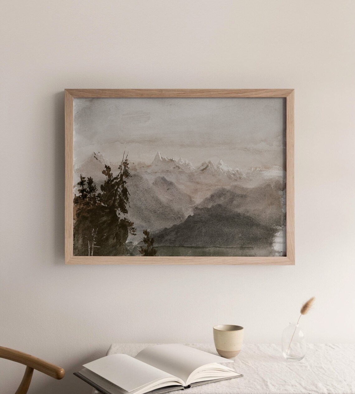 Autumn In The Alps Vintage Mountain Range Art Print - Image 2