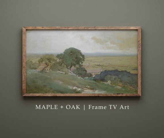 Vintage Olive Tree Landscape Painting