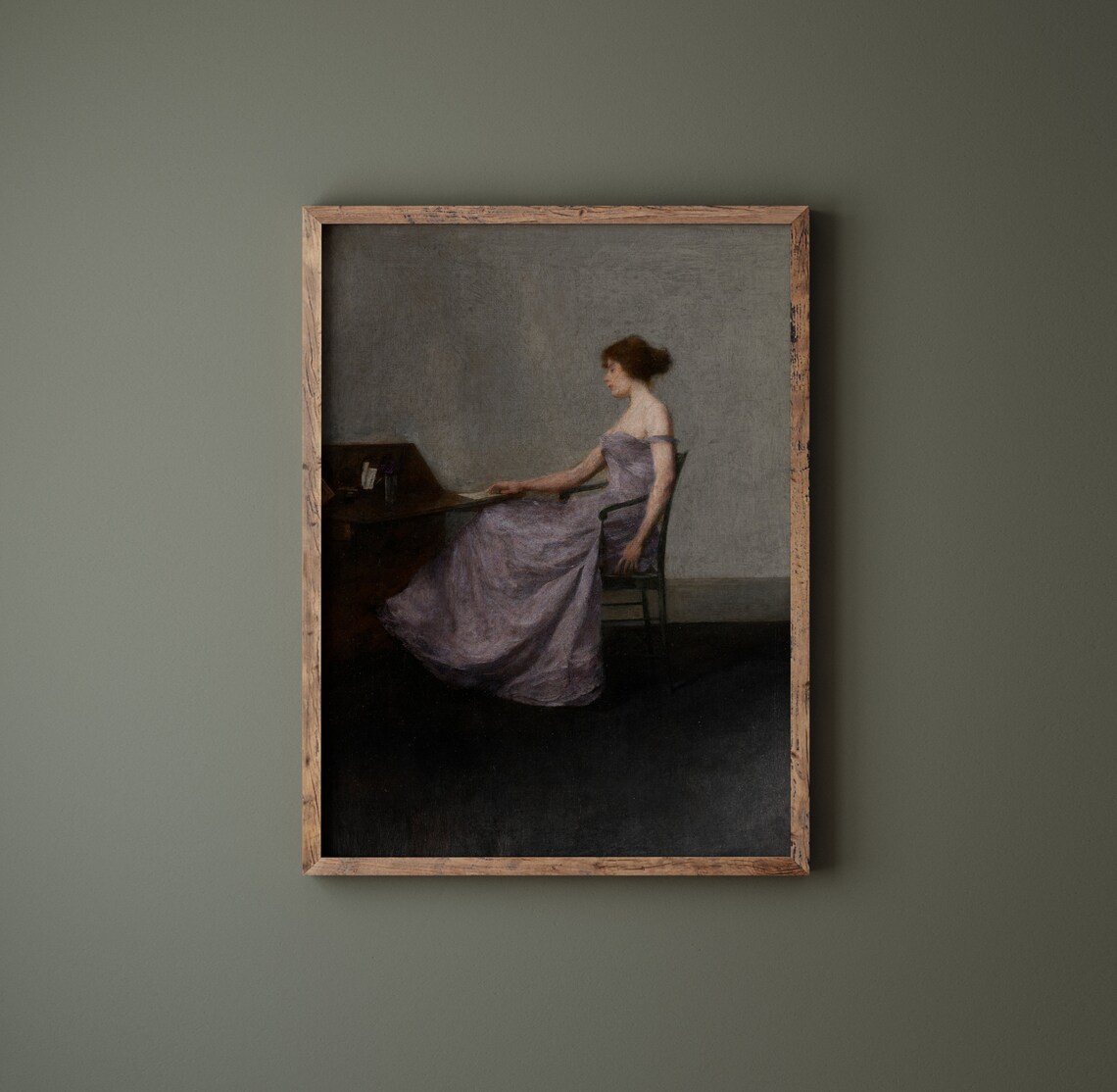 At The Writing Desk Vintage Victorian Portrait - Image 3