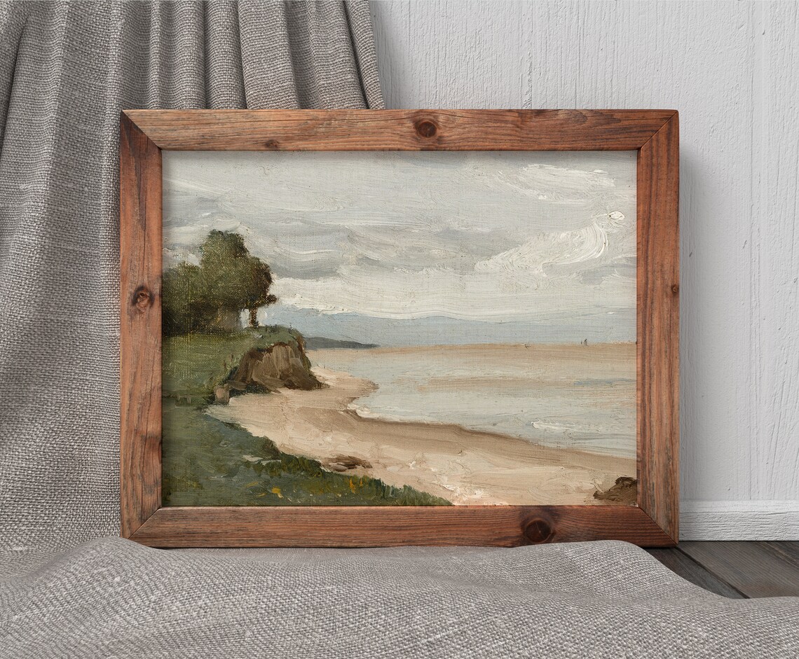 French Coast Vintage Seascape Painting Art Print - Image 3