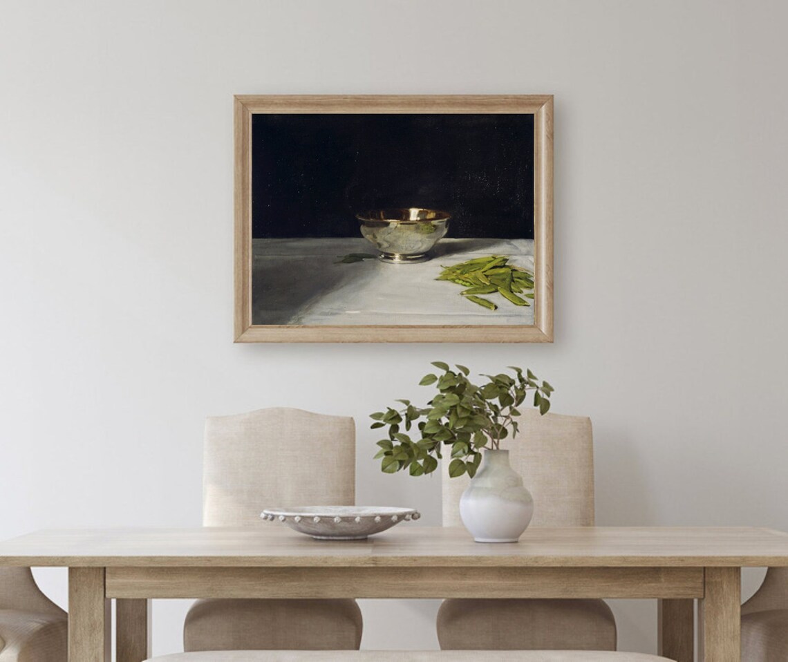 Peas Bowl Vintage Kitchen Still Life Art Print - Image 4