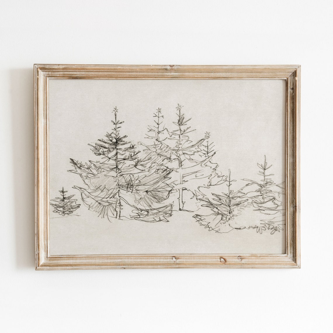 Christmas Tree Forest Vintage Art Print