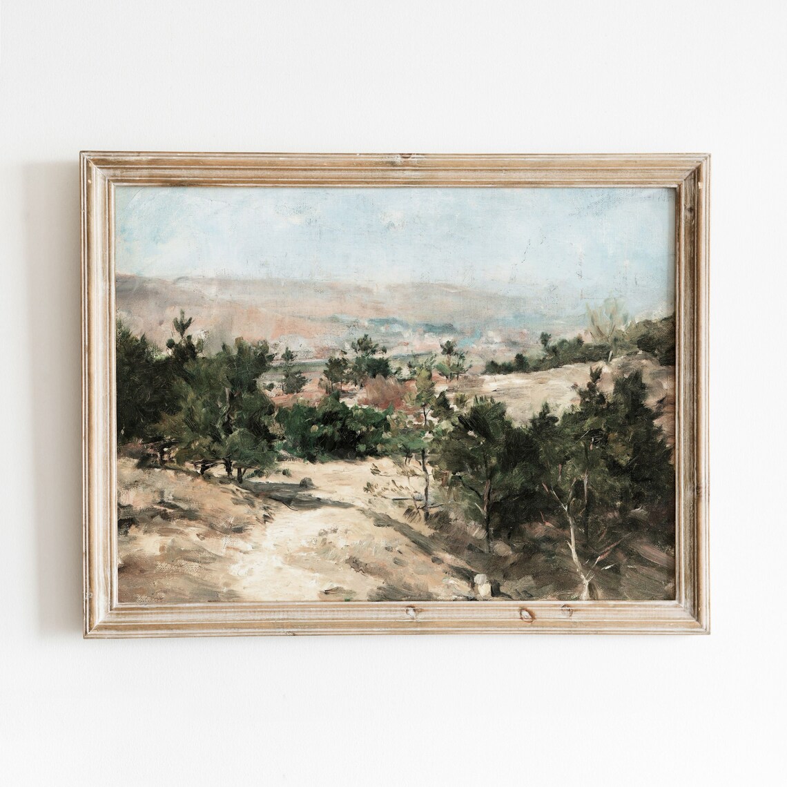 Pine Tree Landscape Vintage Mountain Art Print