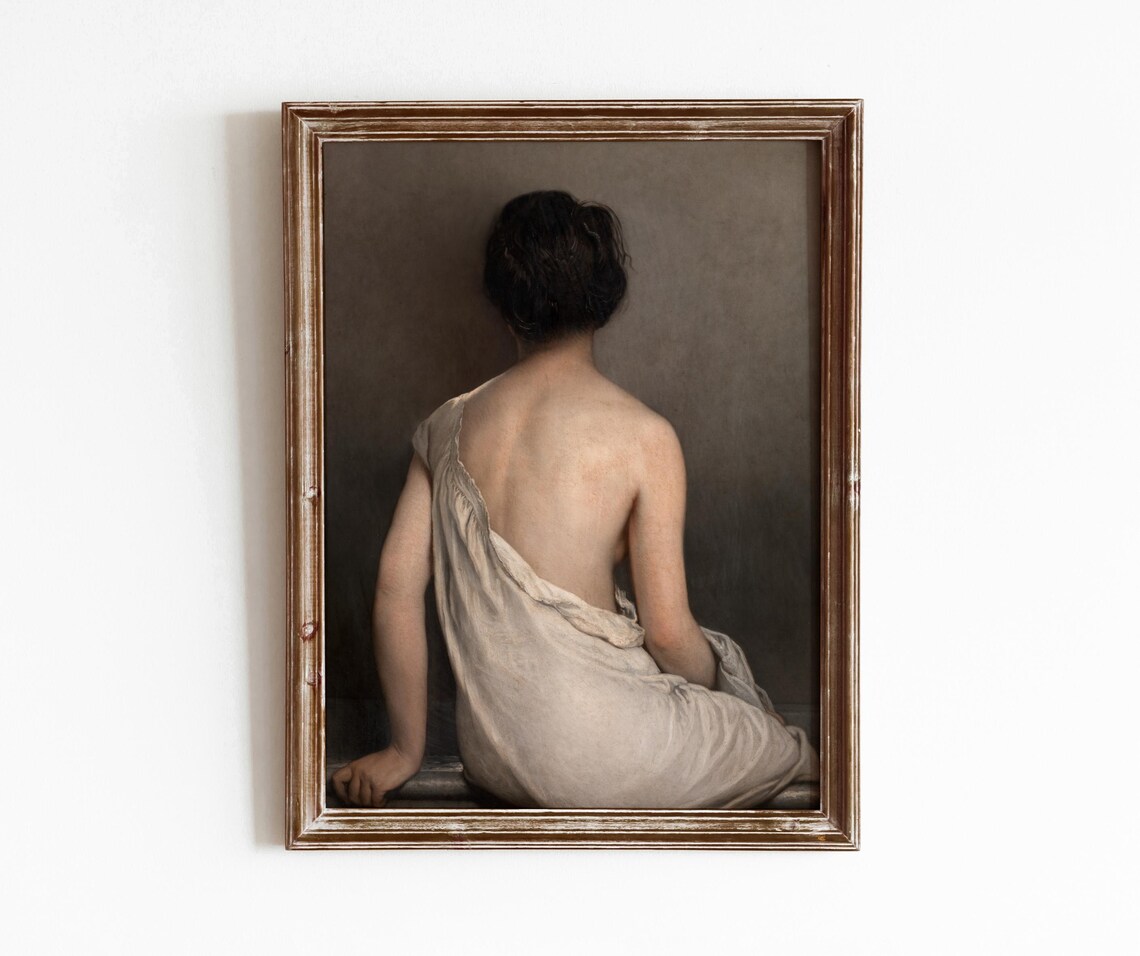 At The Bath Vintage Woman Portrait Art Print