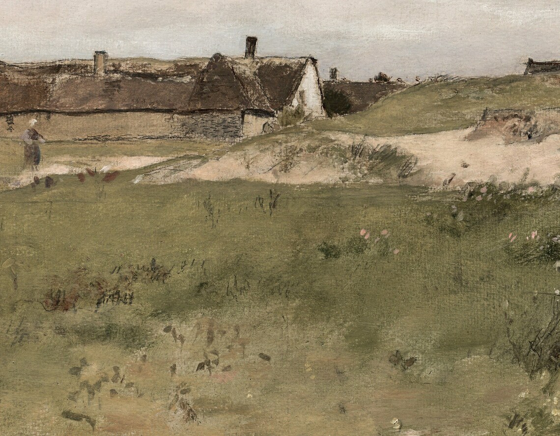 French Farm Vintage Minimal Landscape Art Print - Image 2
