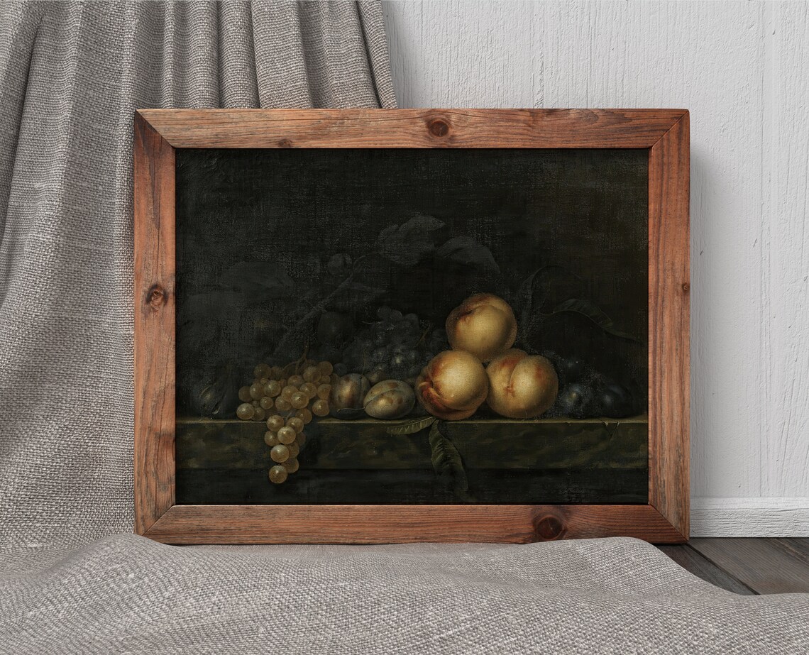 Dark Fruit Still Life Vintage Kitchen Art Print - Image 4