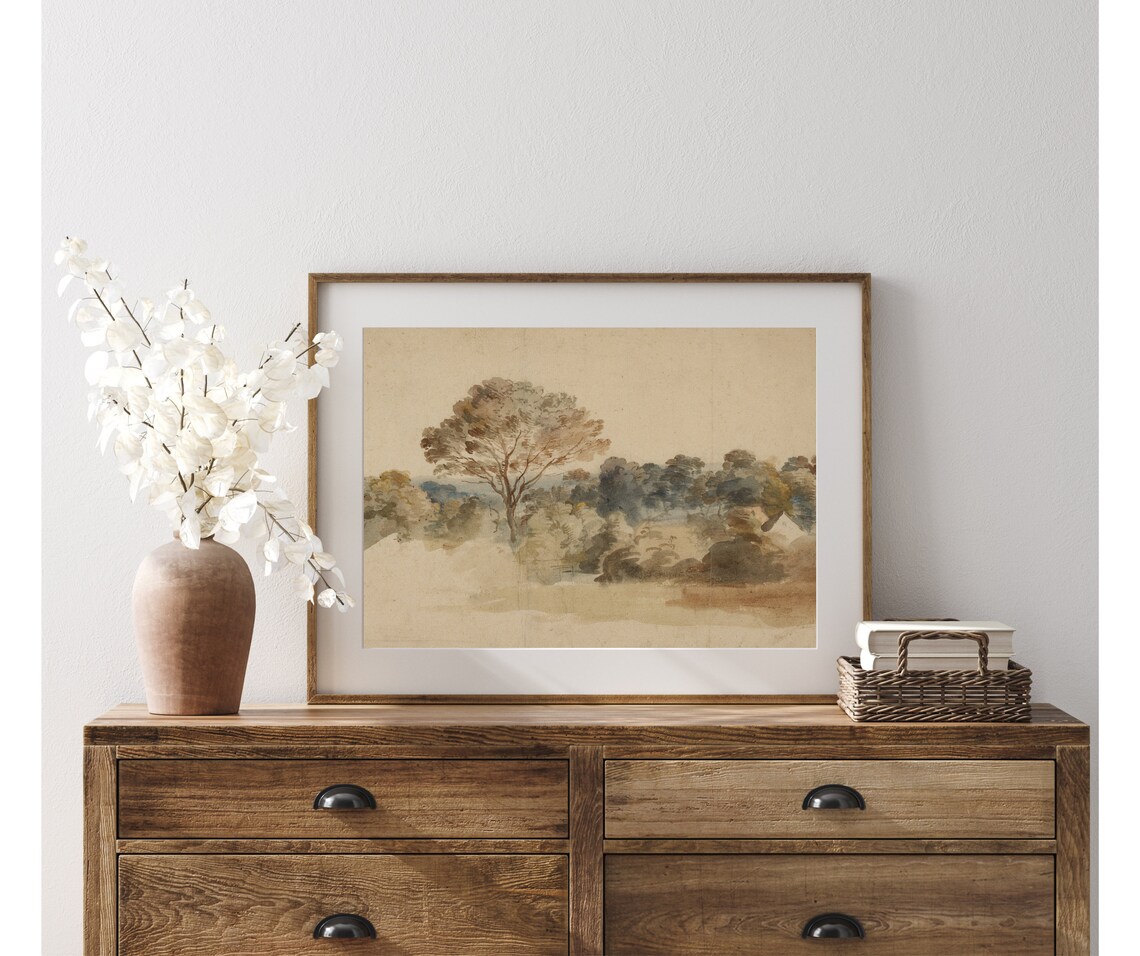 Elm Tree Landscape Vintage Nature Art Print - Image 3