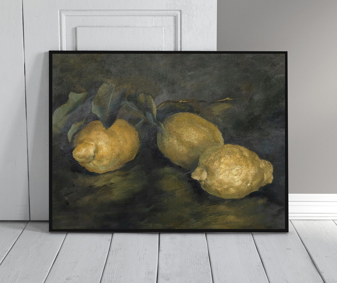 Three Lemons Vintage Still Life, Citrus Art Print - Image 2