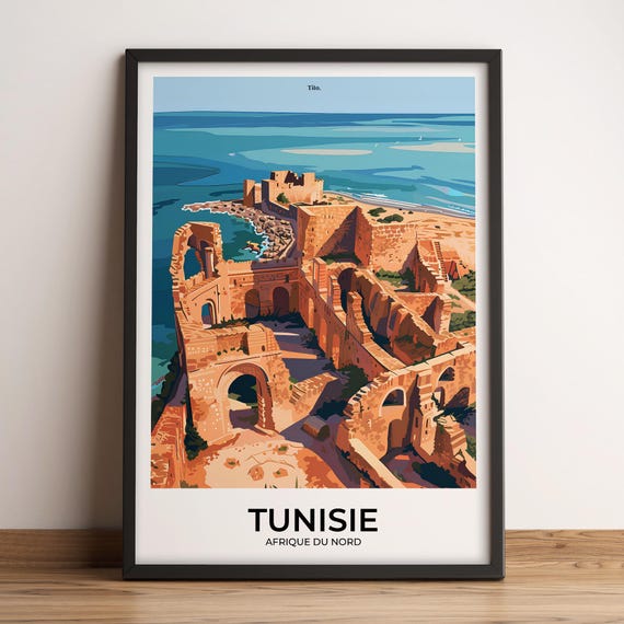 Tunisia Poster Tunisia Travel Poster Tunisia Art Print Tunisia Poster Tunisia In North Africa Travel Gift