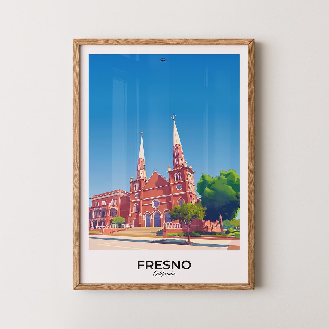 Fresno Poster Fresno Travel Poster Fresno Art Print Fresno Wall Art California Poster Gift For Travelers