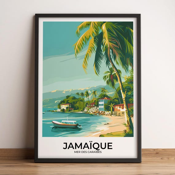 Jamaica Poster Jamaica Travel Poster Jamaica Art Print Jamaica Poster Jamaica In The Caribbean Travel Gift