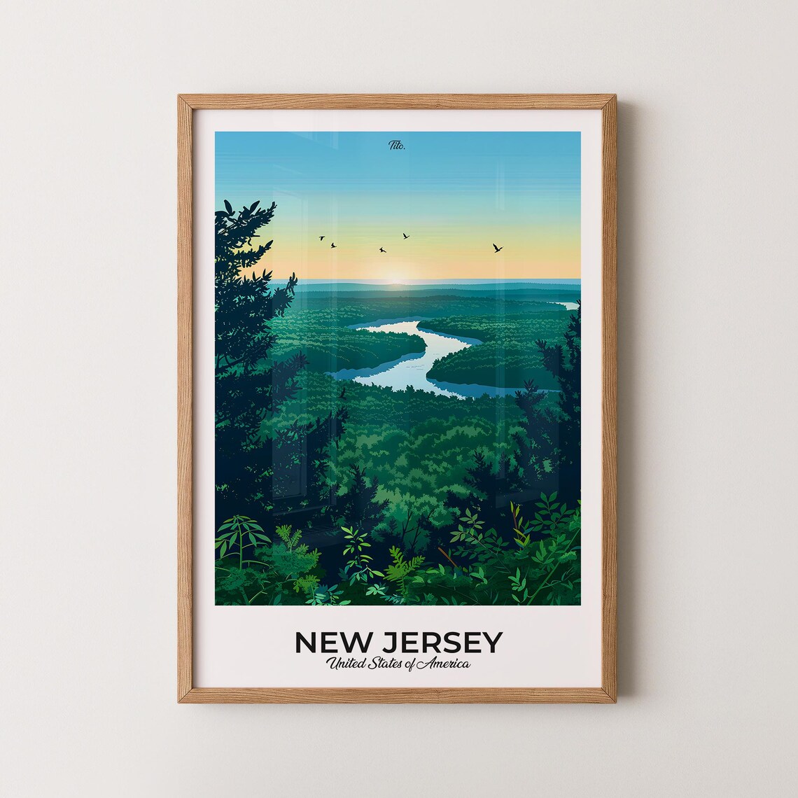 New Jersey Poster New Jersey Travel Poster New Jersey Art Print New Jersey Wall Art Usa Poster Gift For Travelers