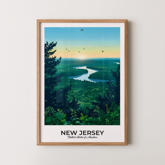 New Jersey Poster New Jersey Travel Poster New Jersey Art Print New Jersey Wall Art Usa Poster Gift For Travelers