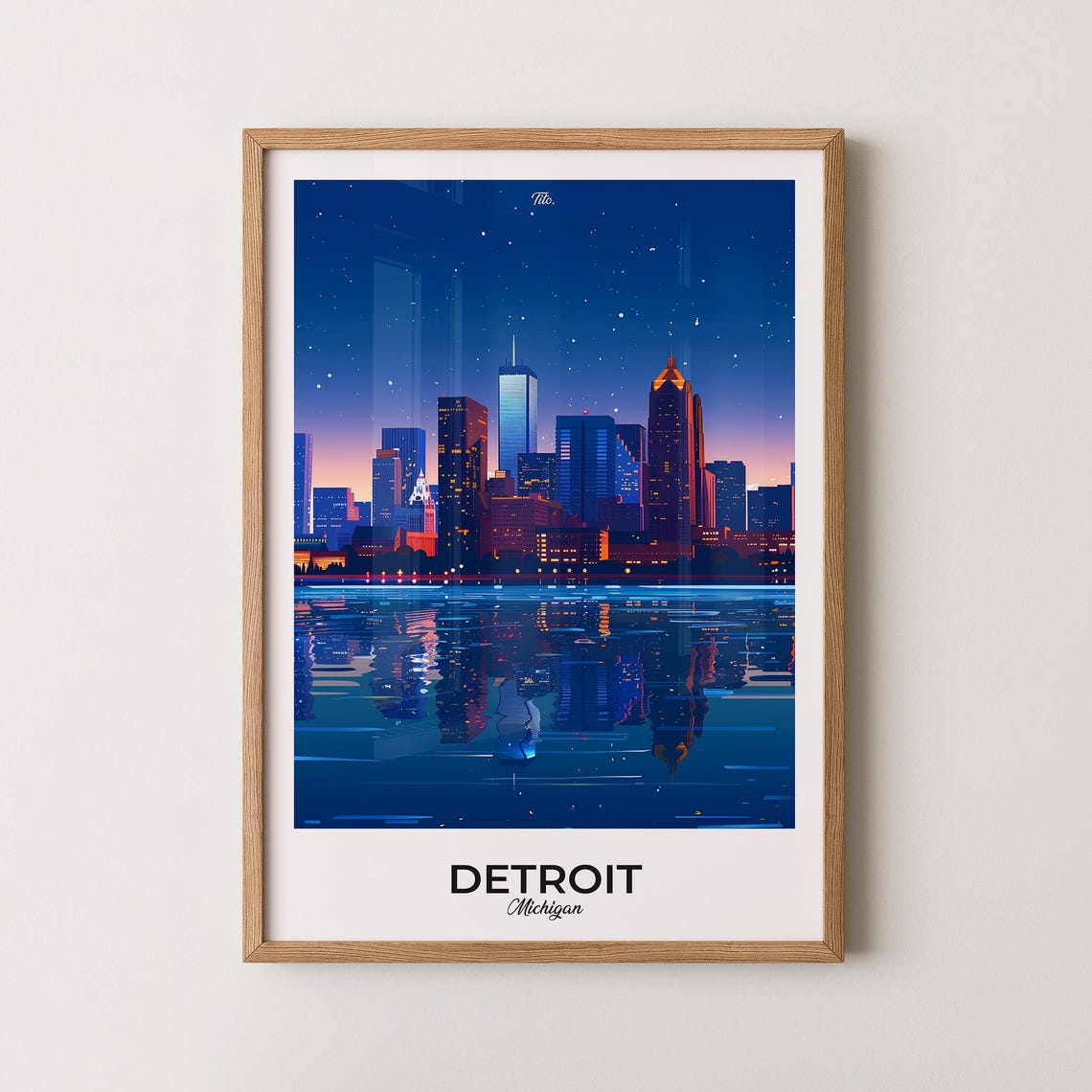 Detroit Poster Detroit Travel Poster Detroit Art Print Detroit Wall Art Michigan Poster Gift For Travelers