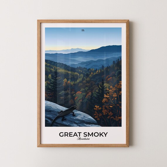 Great Smoky Mountains Blue Ridge Autumn Scenic Travel Poster