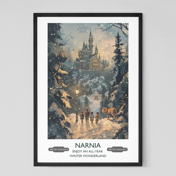The Chronicles Of Narnia The Lion The Witch And The Wardrobe Literary Travel Poster Classic Childrens Literature